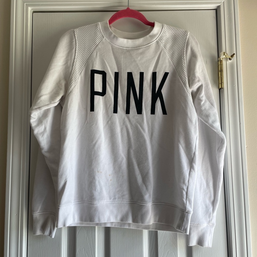 PINK Victoria's Secret White Sweatshirt